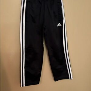 Adidas Kids Black Joggers with White Stripes